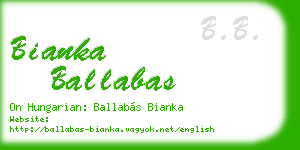 bianka ballabas business card